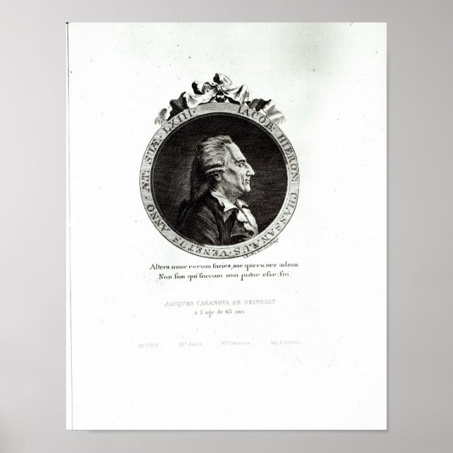 Medallion Portrait von Giacomo Casanova, 63 Jahre  Poster (Vorne)
