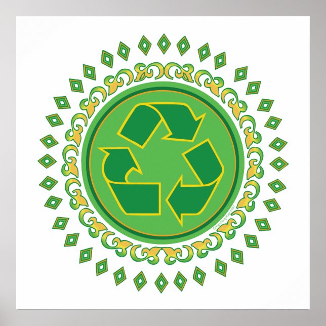 Medallion Recycle Sign Poster (Vorne)