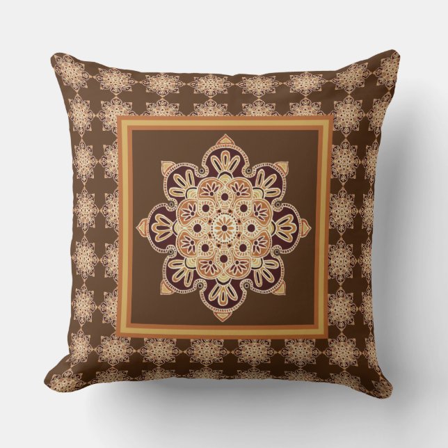 Medallion Throw Kissenbraun Kissen (Vorderseite)