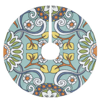 Medallion Türkisches Vintages Muster Polyester Weihnachtsbaumdecke