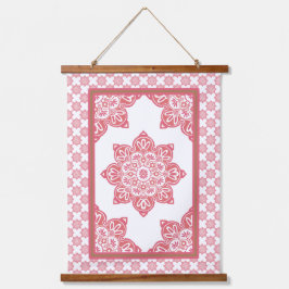 Medallion Wood Topped Wall Tapestry Wandteppich Mit Holzrahmen