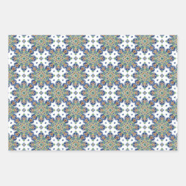 Medallion Wrapping Paper Flat Sheet Set 3 Geschenkpapier Set
