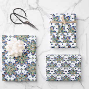 Medallion Wrapping Paper Flat Sheet Set 3 Geschenkpapier Set