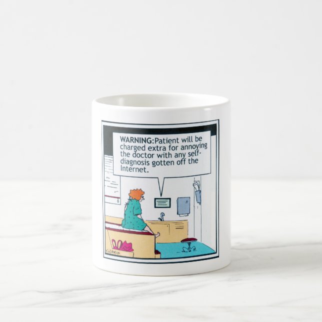 Médecin contre Patient Humour Internet conseil Mug (Centre)