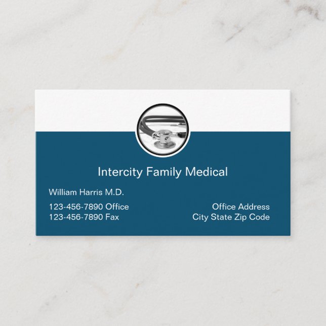 Médecin de famille Cartes de visite Médicales (Devant)