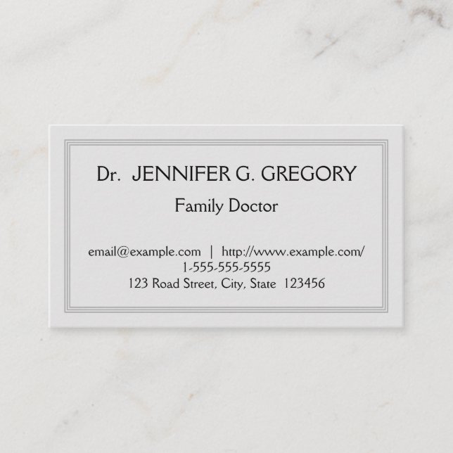 Médecin de famille simple et professionnel carte (Devant)