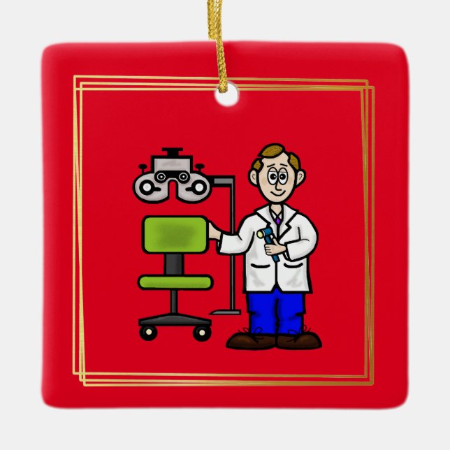 Médecin des yeux avec chaise d'examen Ornement (Devant)