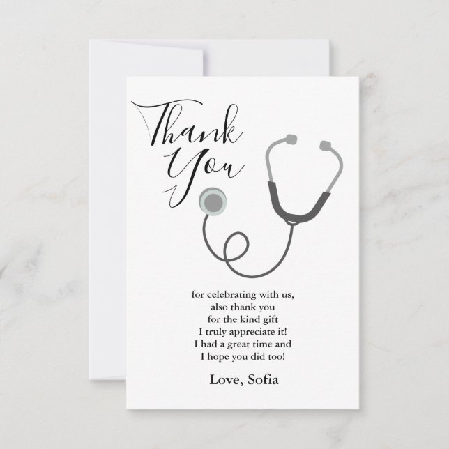Médecin, Infirmière, carte de remerciements Médica (Devant)