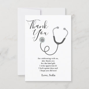 Médecin, Infirmière, carte de remerciements Médica