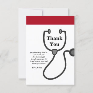 Médecin, Infirmière, carte de remerciements Médica