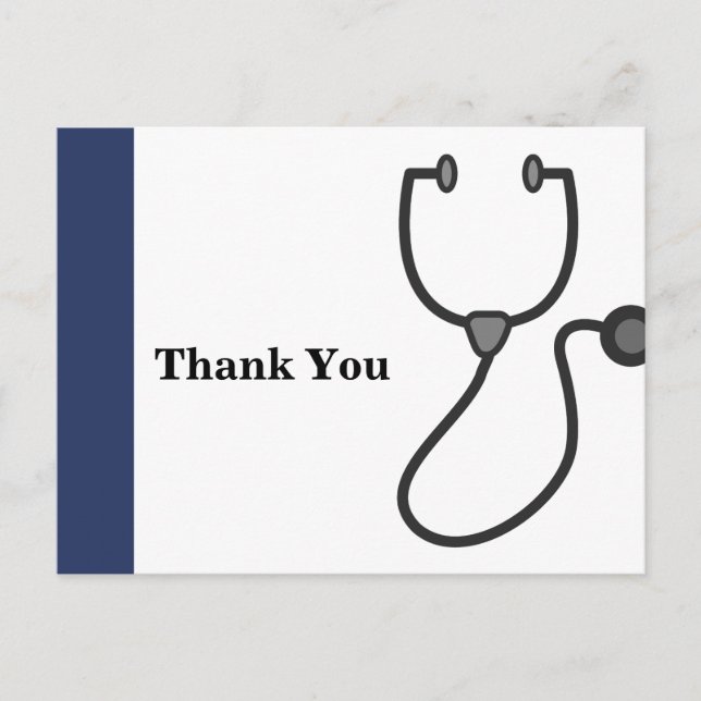 Médecin, Infirmière, carte de remerciements Médica (Devant)