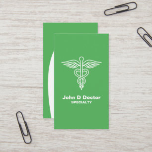 Médecin ou carte de visite de santé vert