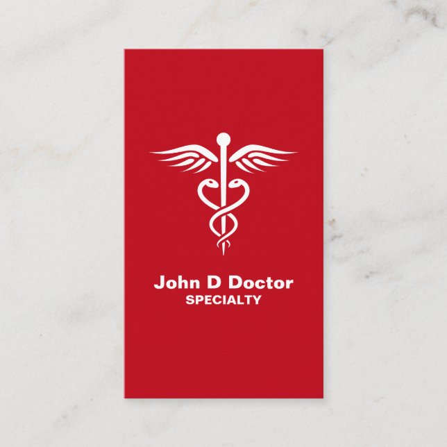 Médecin ou cartes de visite de santé rouges (Devant)