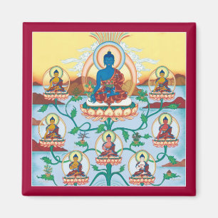 Médecine Buddhas - aimant carré de l'AIMANT 8