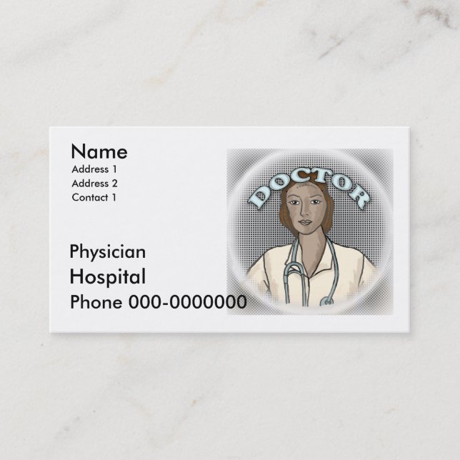 Médecine féminine nom personnalisé Cartes de visit (Devant)