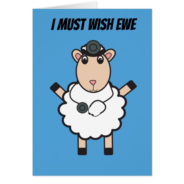 Médecins Jour Moutons Souhaitez Ewe Drôle Pun Pers (Devant)