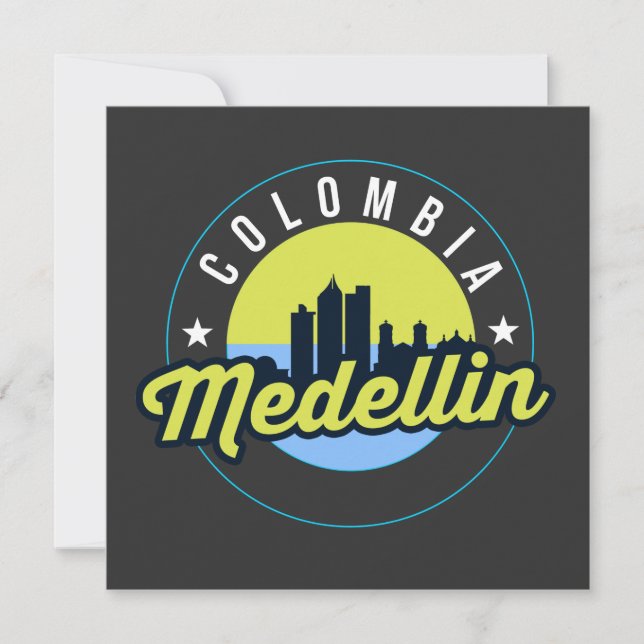 Medellin Cityscape Flat Grußkarte Karte (Vorderseite)