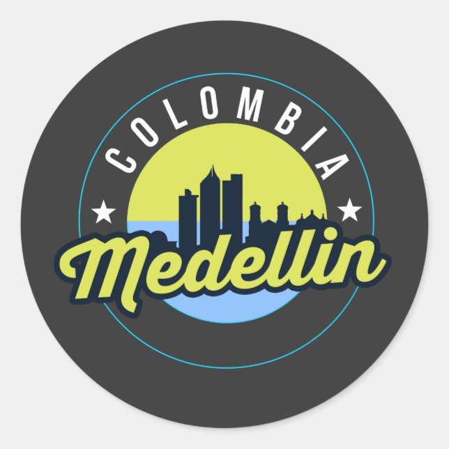 Medellin Cityscape Sticker (Vorderseite)