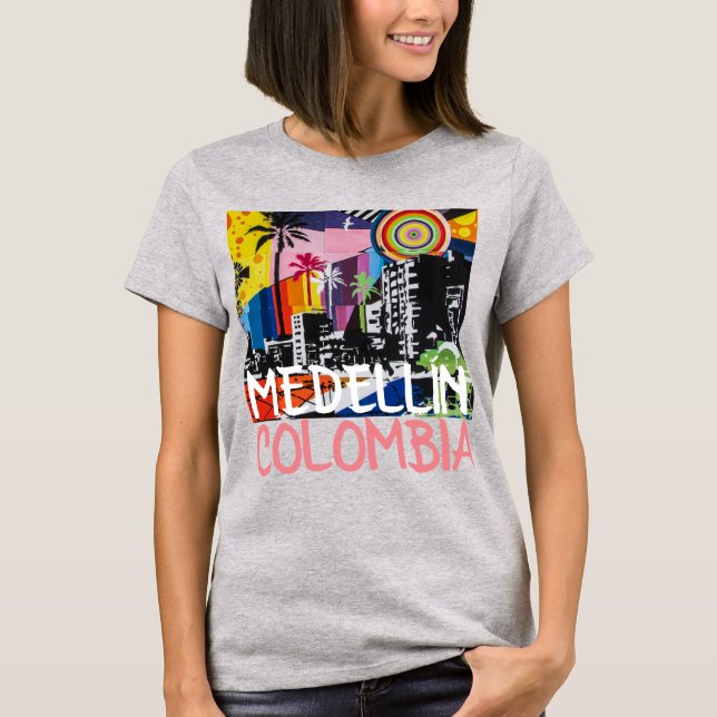 MEDELLÍN COLOMBIA Cool Graffiti Mural Shirt, W T-Shirt (Vorderseite)