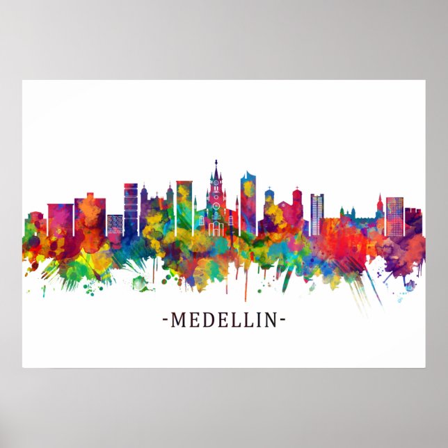 Medellin Colombia Skyline Poster (Vorne)