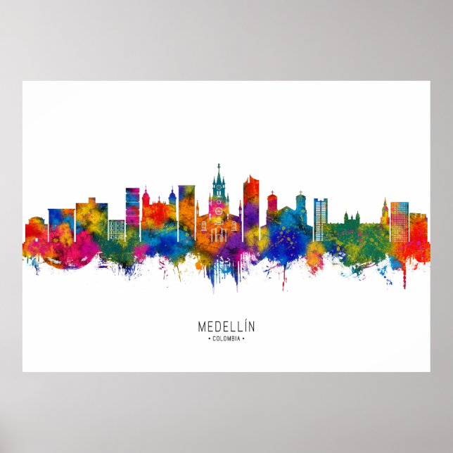 Medellin Colombia Skyline Poster (Vorne)