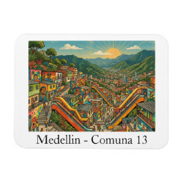 Medellin Kolumbien Comuna 13 Reise Kunst Magnet