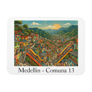 Medellin Kolumbien Comuna 13 Reise Kunst Magnet