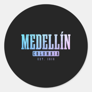 Medellin Kolumbien Pride Kolumbian Souvenir Runder Aufkleber