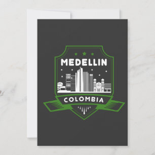 Medellin Kolumbien Skyline Einladungskarte