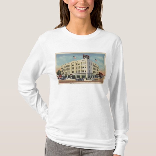 Medford, Ansicht Oregons - Hotel-Jackson mit altem T-Shirt (Vorderseite)