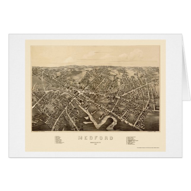 Medford, panoramische Karte MAs - 1880 (Vorderseite (Horizontal))