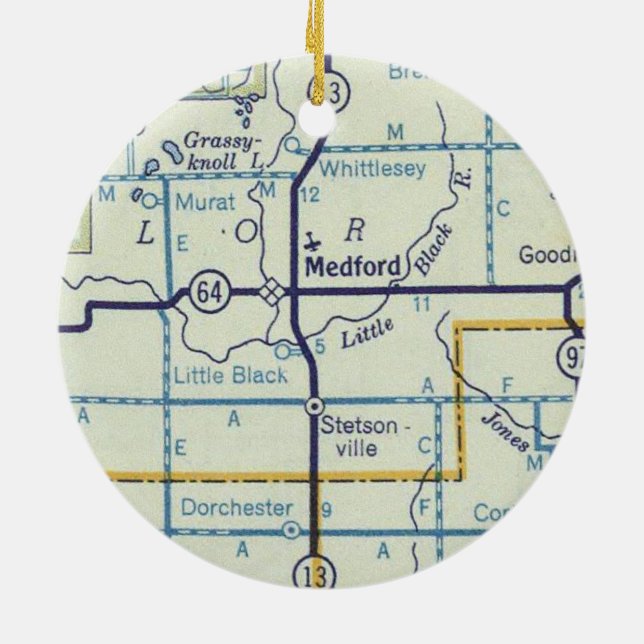 Medford WI Map Keramik Ornament (Hinten)