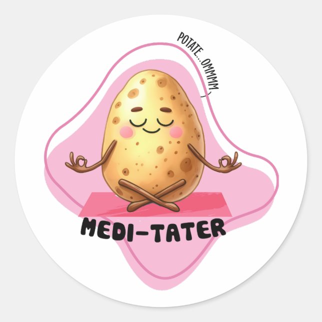 Medi-Tater, Kartoffelpuppe | Runder Aufkleber (Vorderseite)