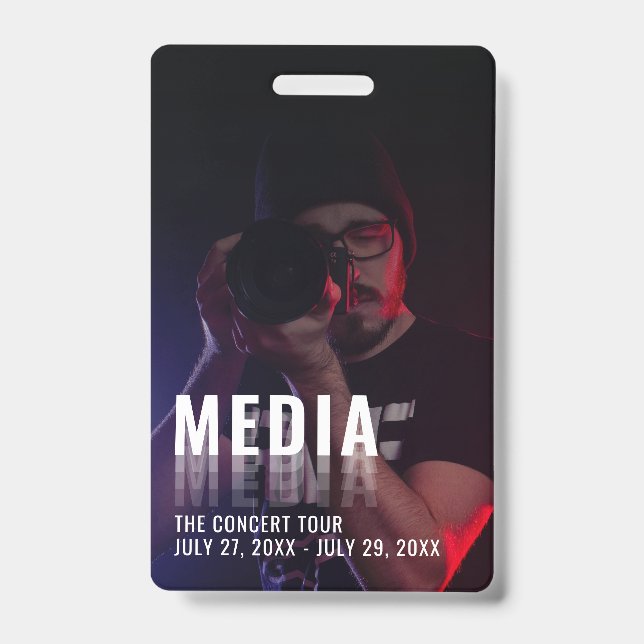 Media ID Badge with Photo Background Ausweis (Front)