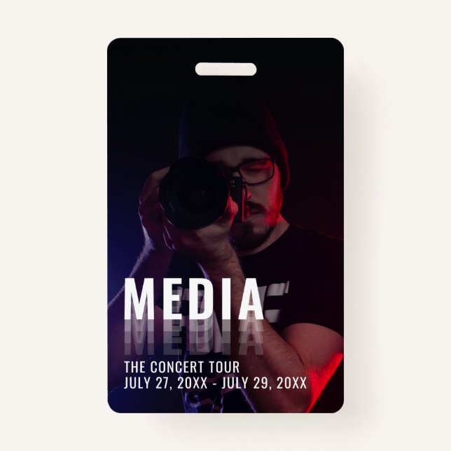 Media ID Badge with Photo Background Ausweis (Vorderseite)