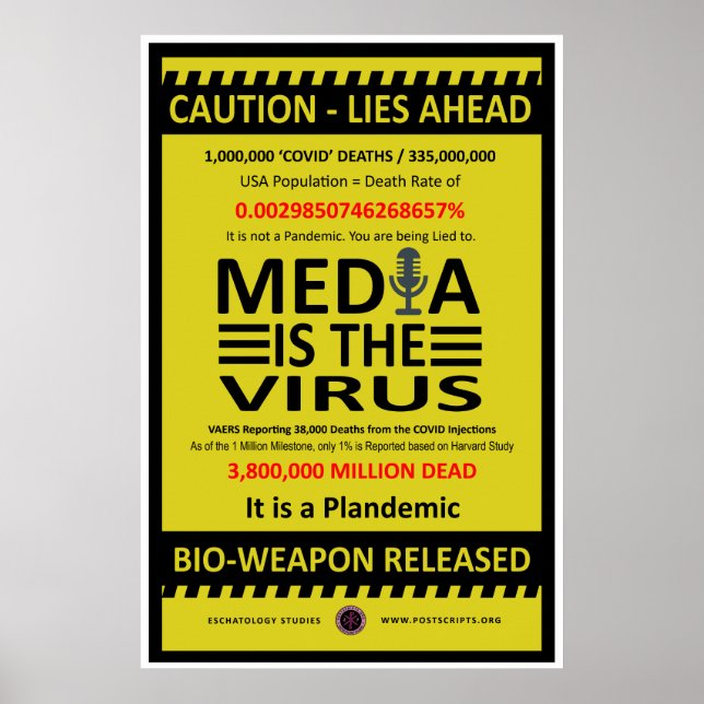 Media ist der Virus Poster (Vorne)