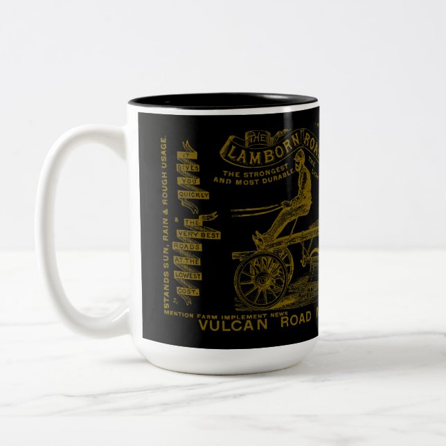 MEDIA PENNSYLVANIA BETRIEBENDER MOTOR 1889 MASCHIN ZWEIFARBIGE TASSE (Links)