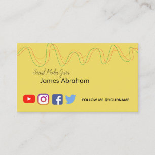 Médias sociaux - bonne vibration - carte de visite