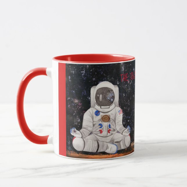 Mediationsastronautin Der Ton des Stille-Geschenk- Tasse (Links)