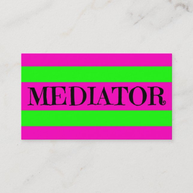 Mediator Neon Green und Hot Pink Visitenkarte (Vorderseite)