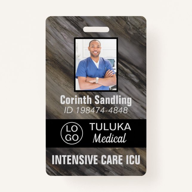 Medica Foto ID Gray Brown Black Tinten Ausweis (Vorderseite)