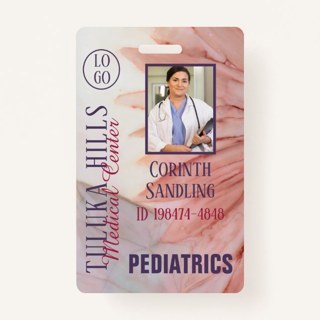 Medica Foto ID Hübsch in rosa Tinten Ausweis (Vorderseite)