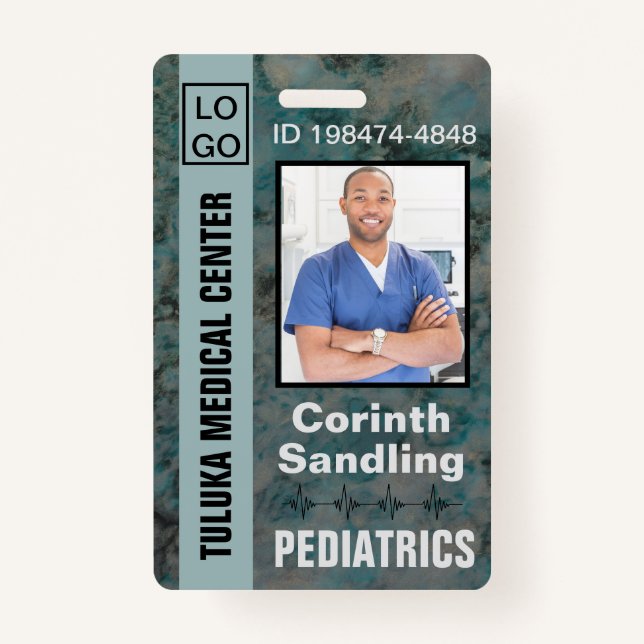 Medica Foto ID Painterly in Blues Ausweis (Vorderseite)