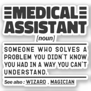 Medical Assistant Noun Mediation Student Graduate Aufkleber