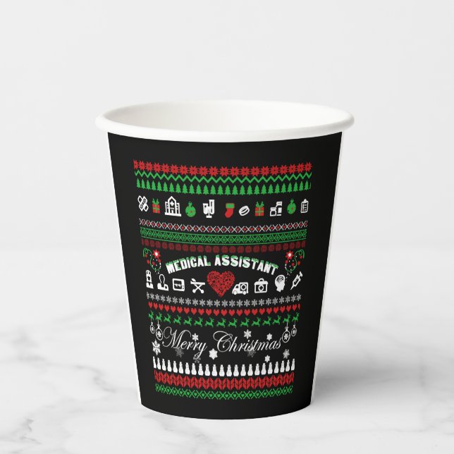 Medical Assistent Christmas Shirt Pappbecher (Vorderseite)