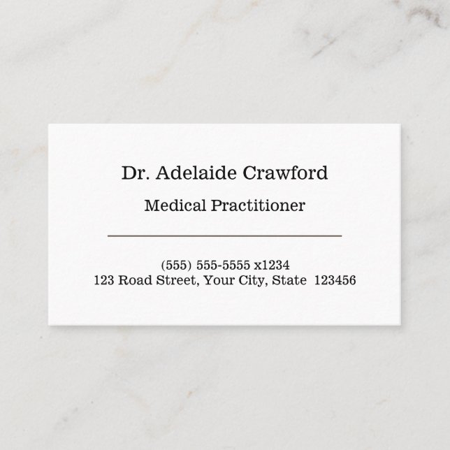 Medical Beruflich Business Card im klassischen Sti Visitenkarte (Vorderseite)