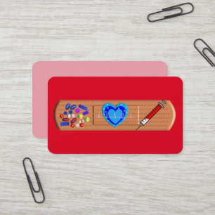 Medical Business Cards Big Bandaid Red Visitenkarte
