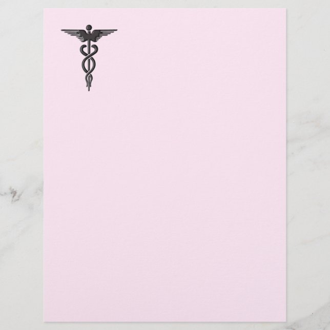 Medical Caduceus auf Pink (Vorderseite)