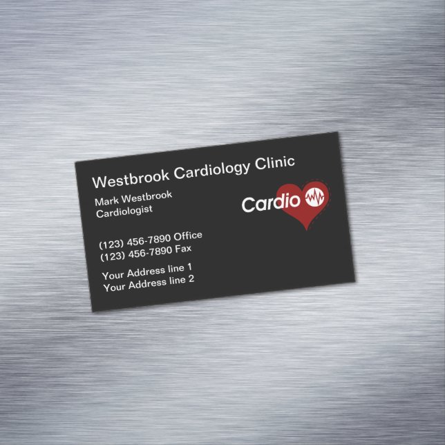 Medical Cardiologist Modern Business Card Magnet (Beispiel)