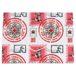 Medical Christmas Stamp Collage Art Große Geschenktüte